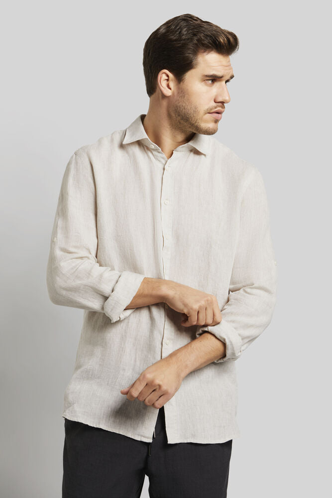 Bugatti Long Sleeved Linen Shirt - Off White