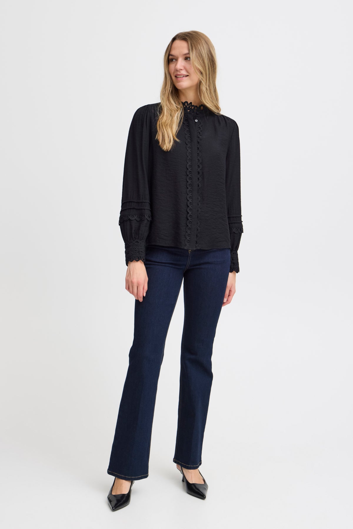 Fransa BLONDIE Woven Black Blouse