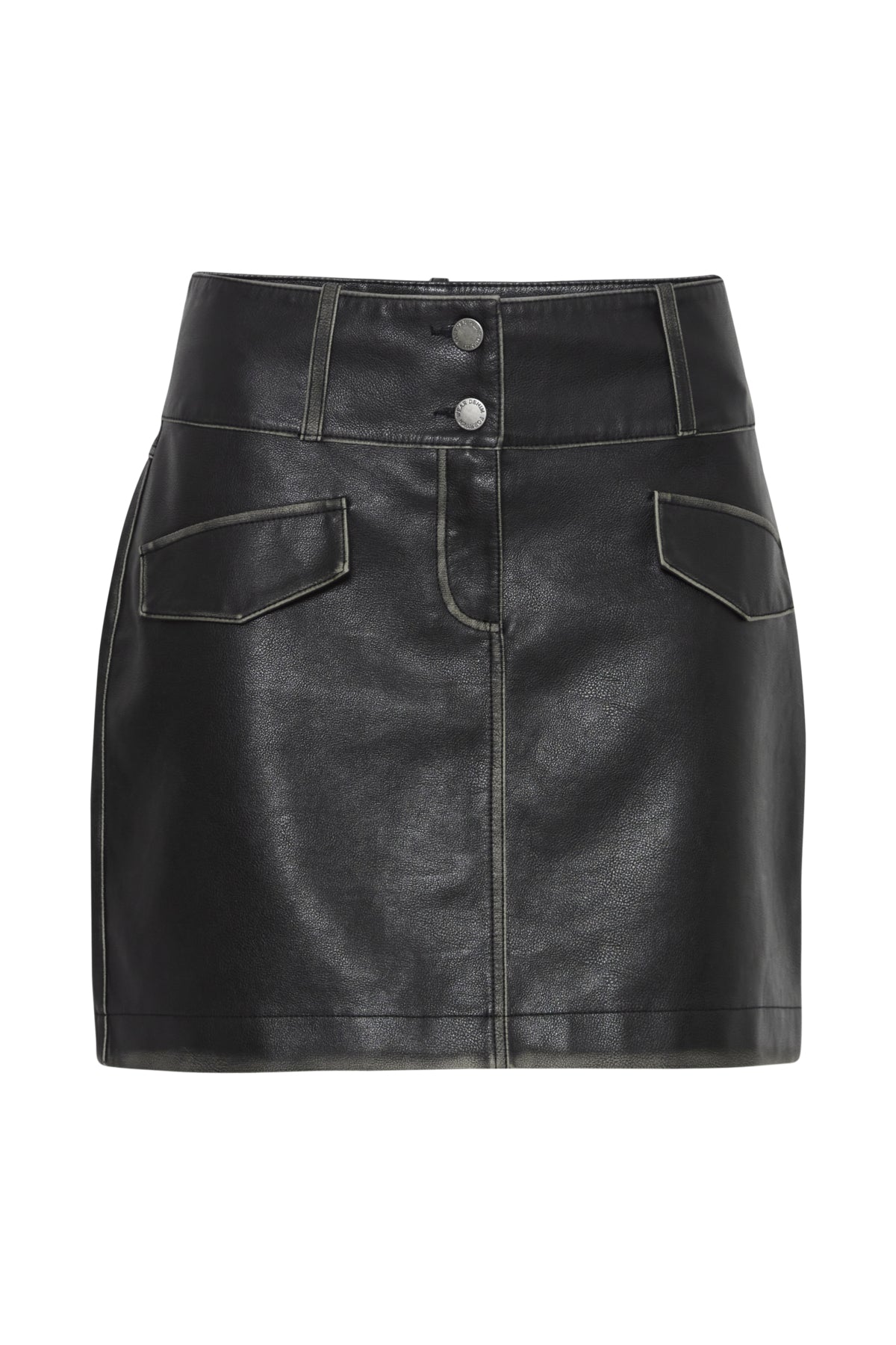 B Young CASHA Coated Skirt - Aged Fake Leather Mix