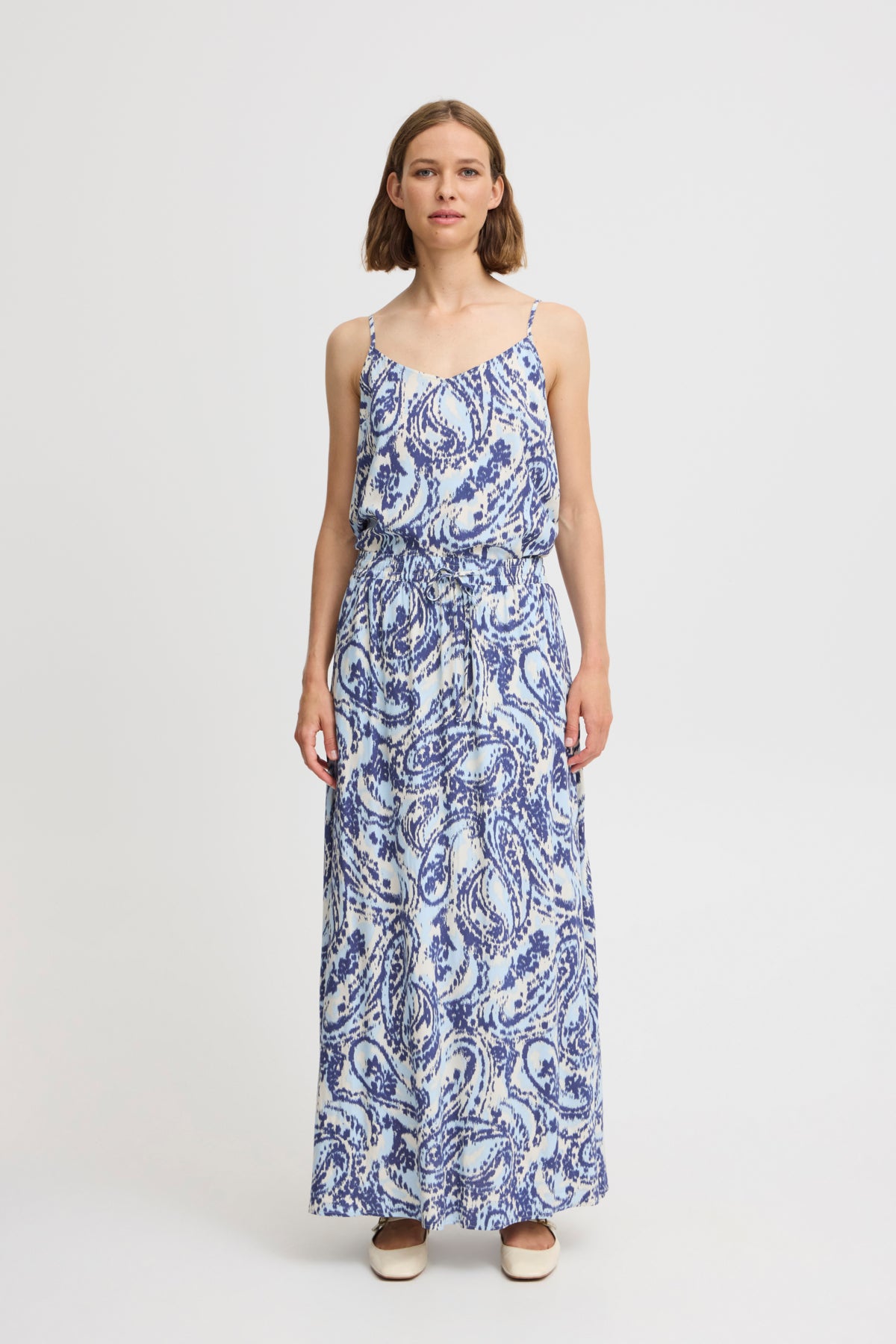 B.young Blue Paisley Joella Maxi Skirt