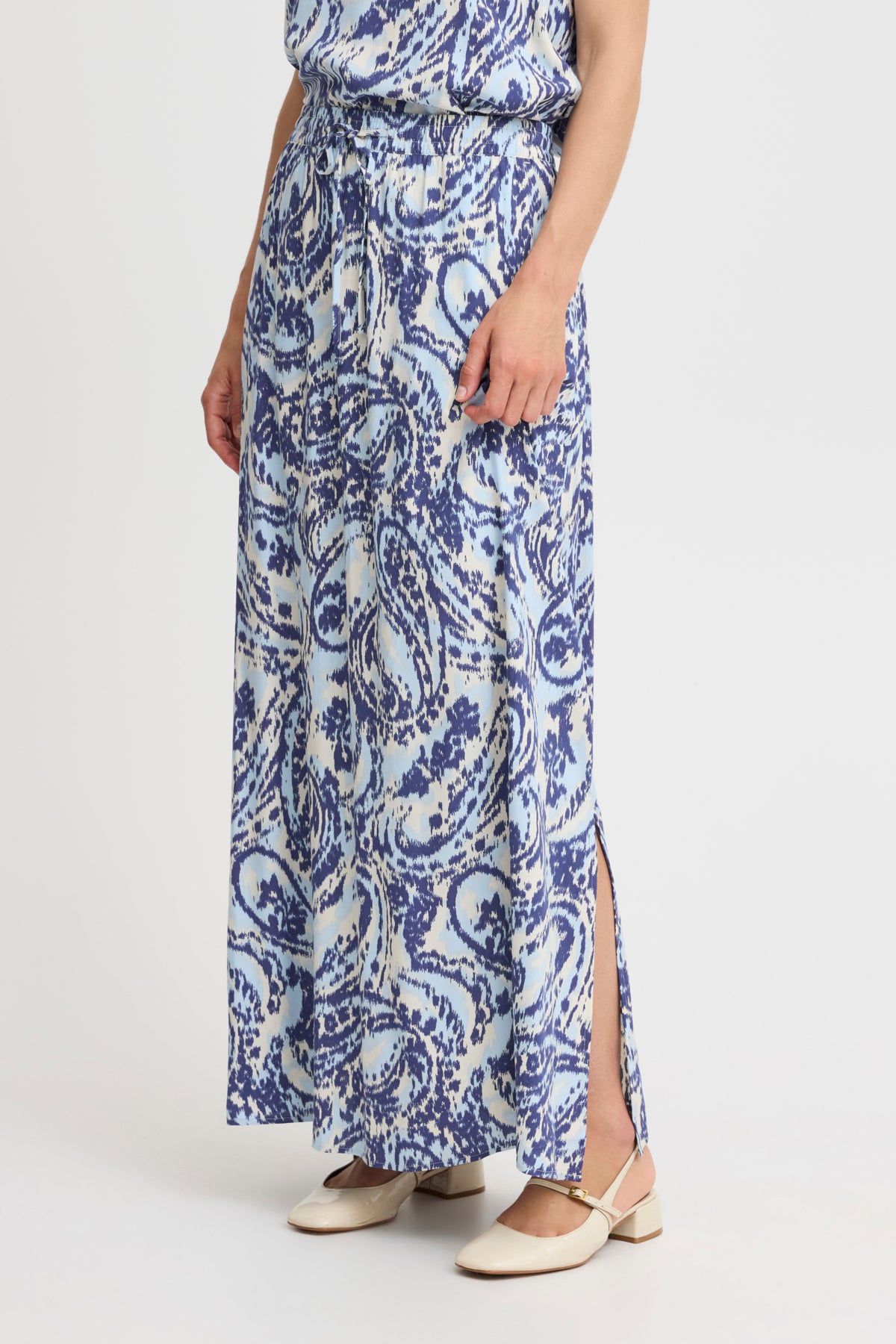 B.young Blue Paisley Joella Maxi Skirt