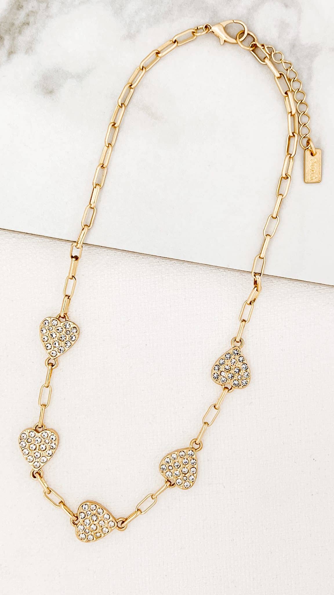 Envy Gold Diamante Heart Necklace