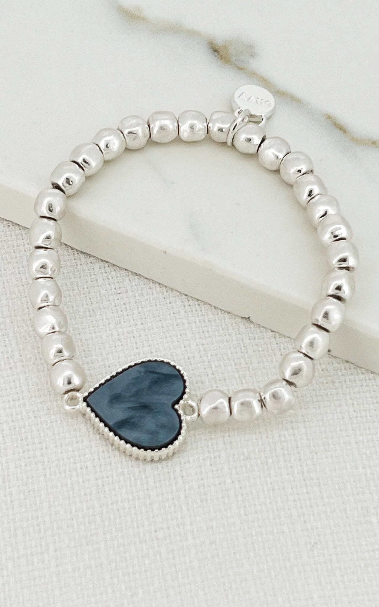 Envy Silver Grey Heart Bracelet