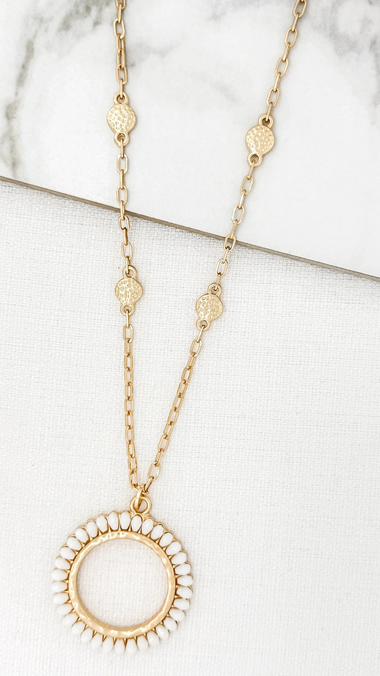 Envy Beaded Circle Gold Necklace