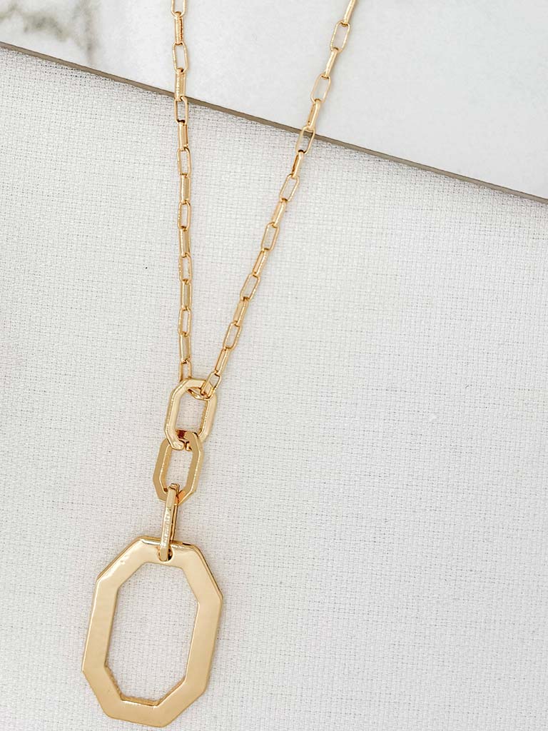 Envy Gold Octagonal Pendant Necklace