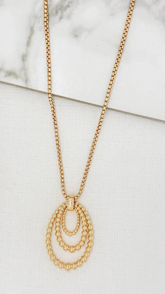 Envy Gold Bobble Pendant Necklace