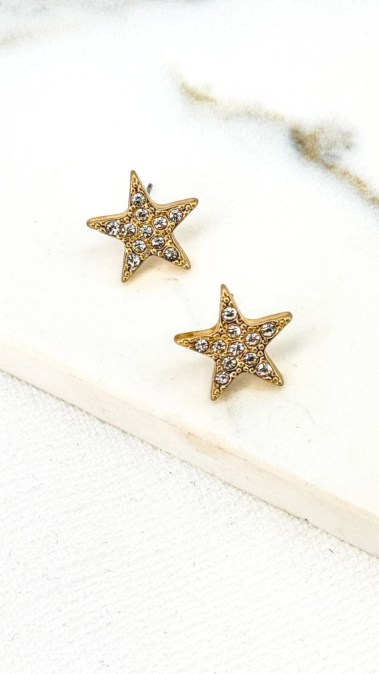 Envy Gold Star Diamante Stud Earring