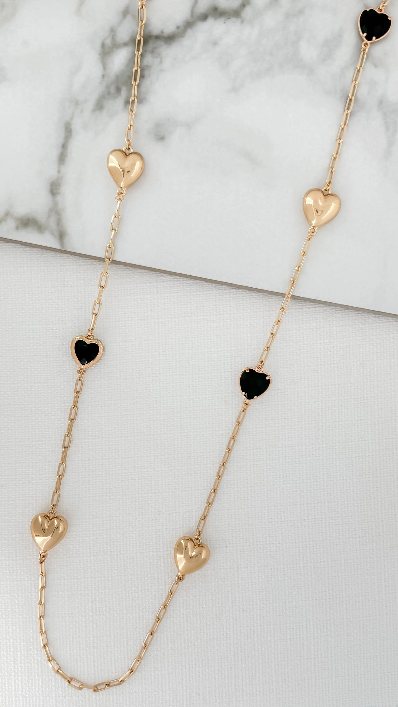 Envy Black And Gold Heart Necklace