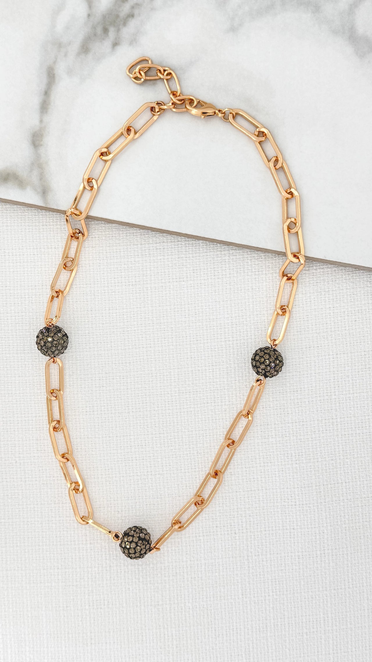 Envy Short Gold Crystal Ball Necklace