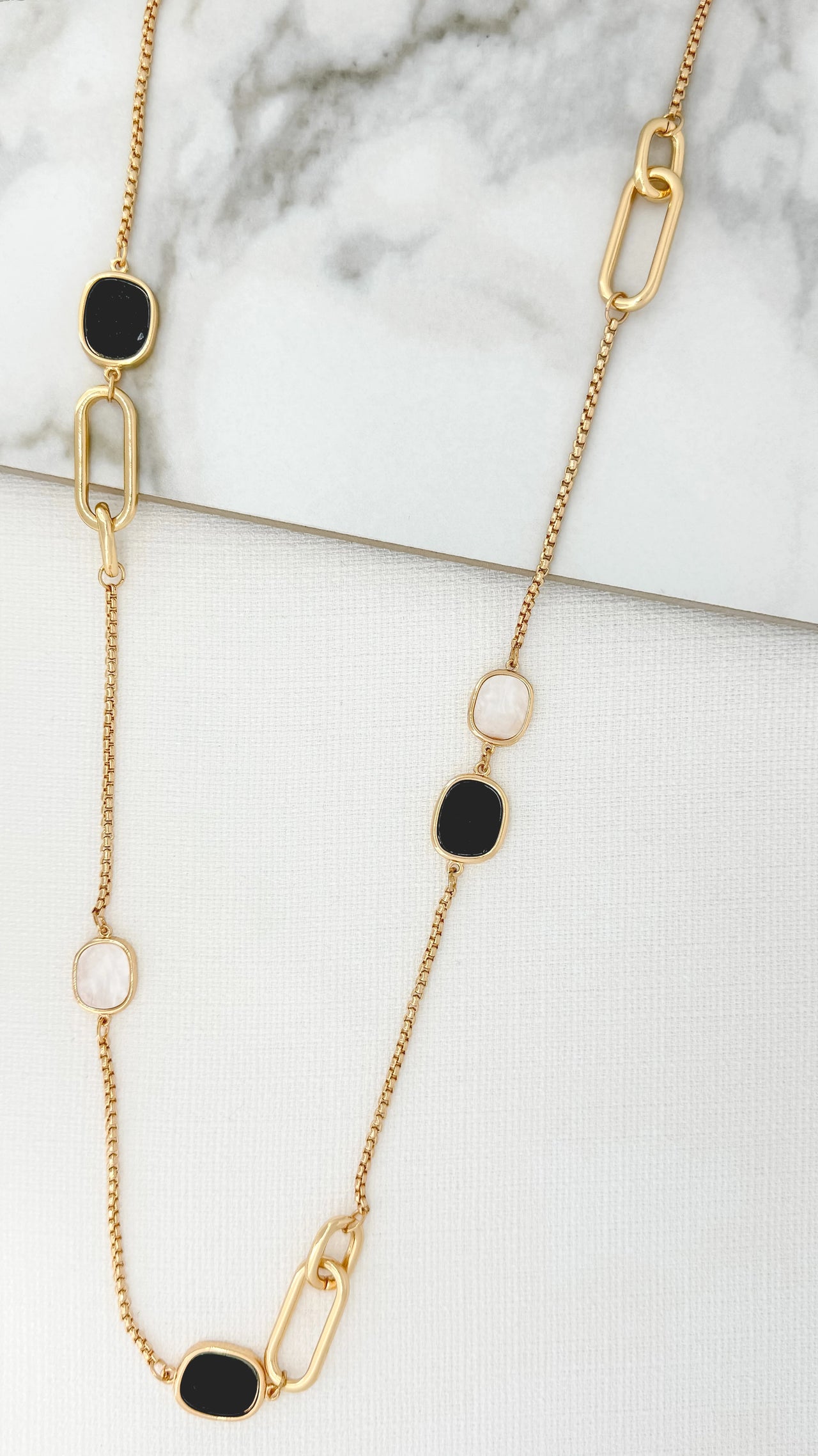 Envy Black And White Gold Necklace