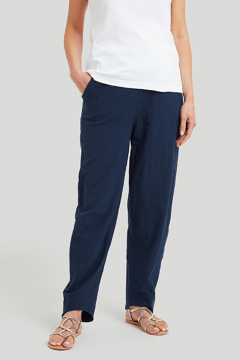 Adini Mabel Solid Organic Trousers - Soft Navy