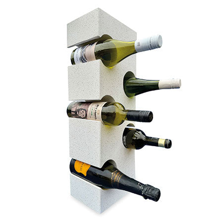 Makasi White Terrazzo Stone Cube Wine Rack