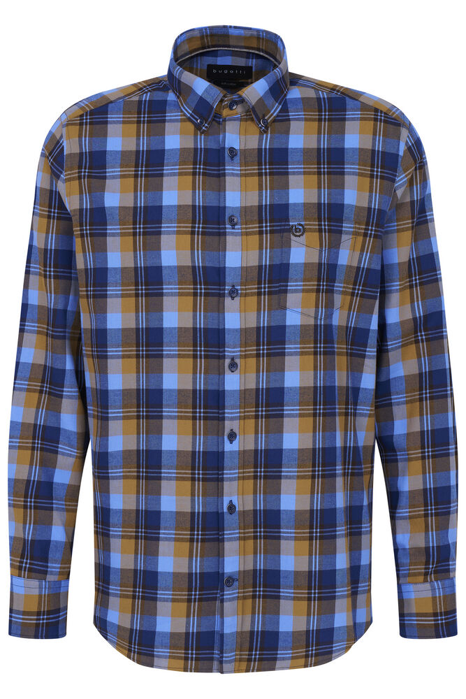 Bugatti Brown & Blue Check Casual Shirt