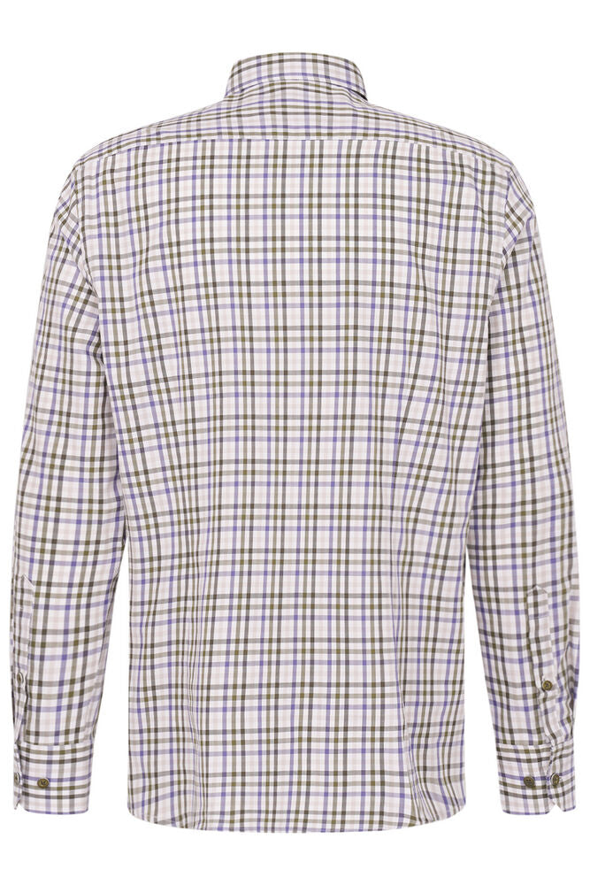 Bugatti Olive & Blue Small Check Casual Shirt