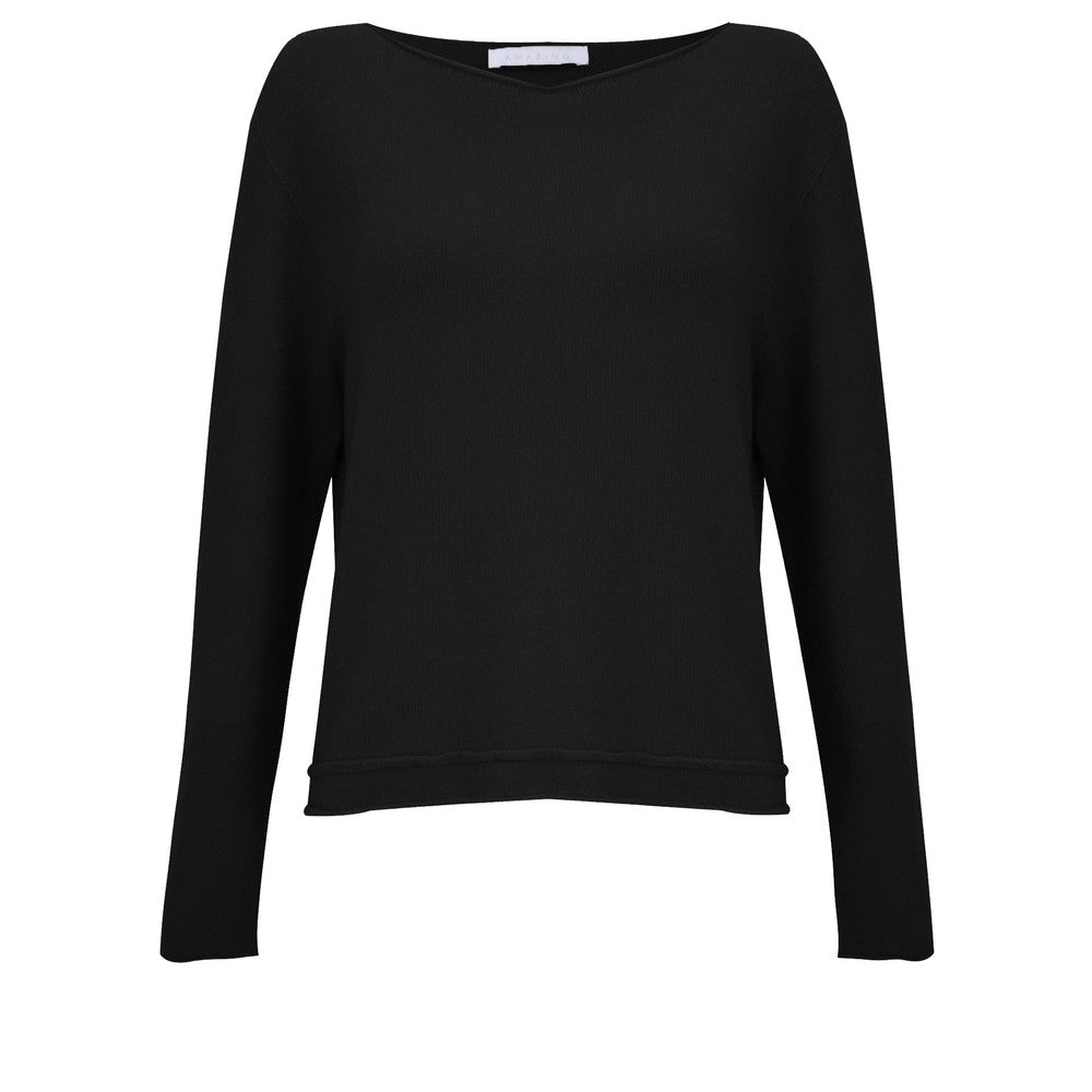 Amazing Woman Chloe Soft Roll Hem Jumper - Black