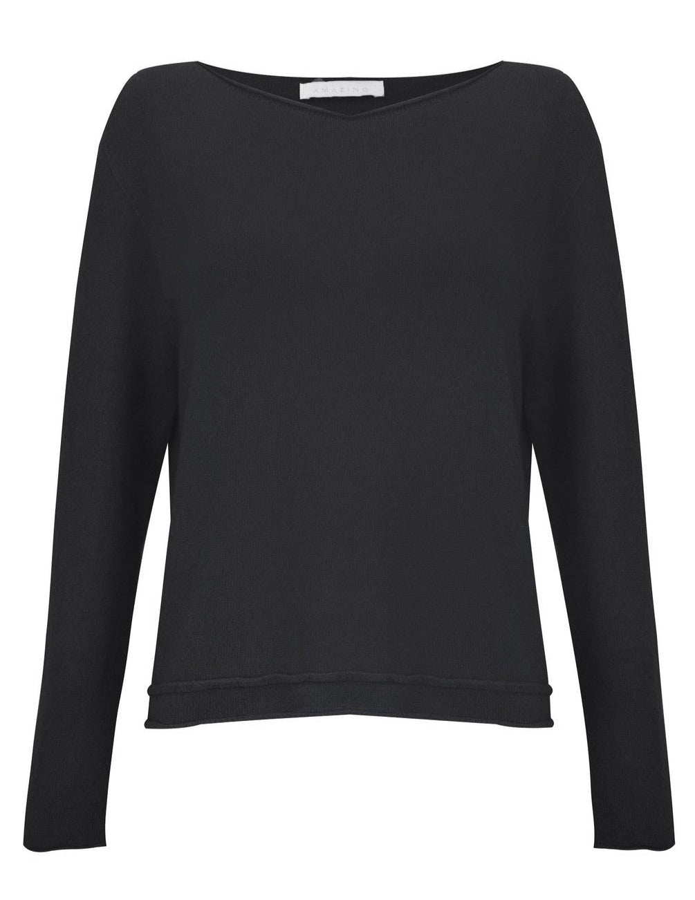 Amazing Woman Chloe Soft Roll Hem Jumper - Charlcoal