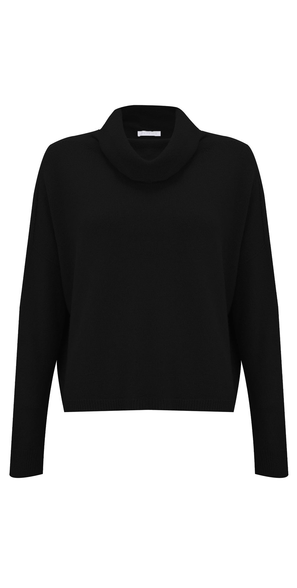 Amazing Woman Jannie Cowl Boxy Jumper - Black