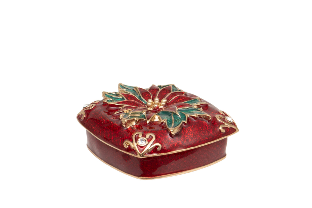 London Ornaments Poinsettia Trinket Box