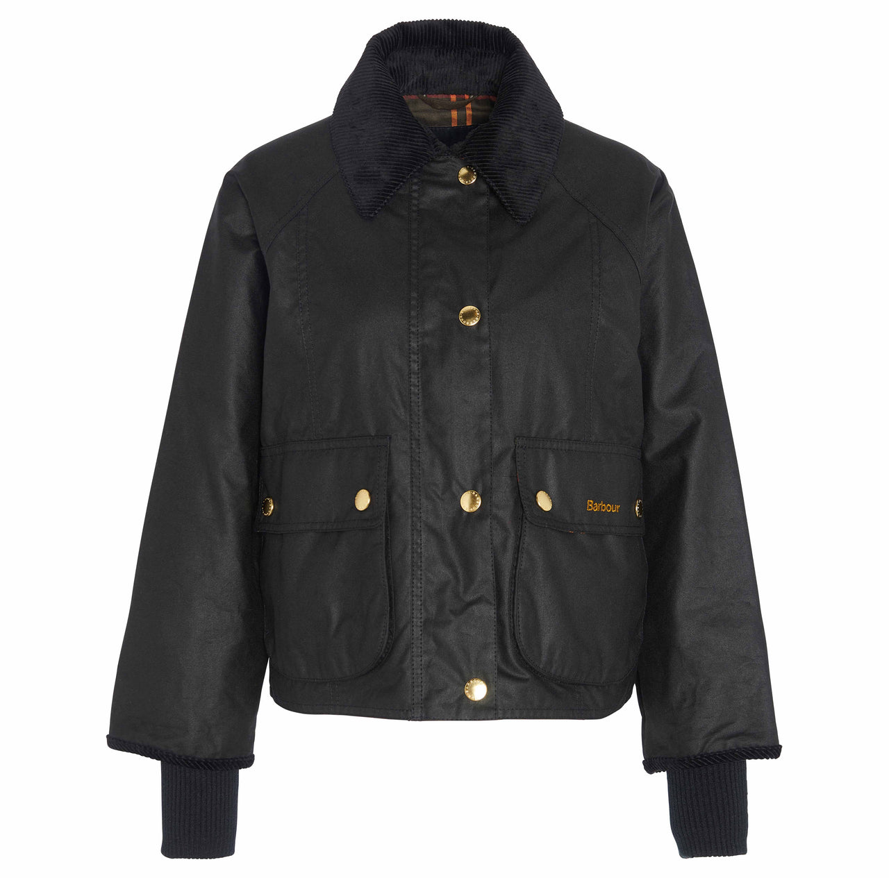 Barbour Cropped Beadnell Wax Jacket - Black