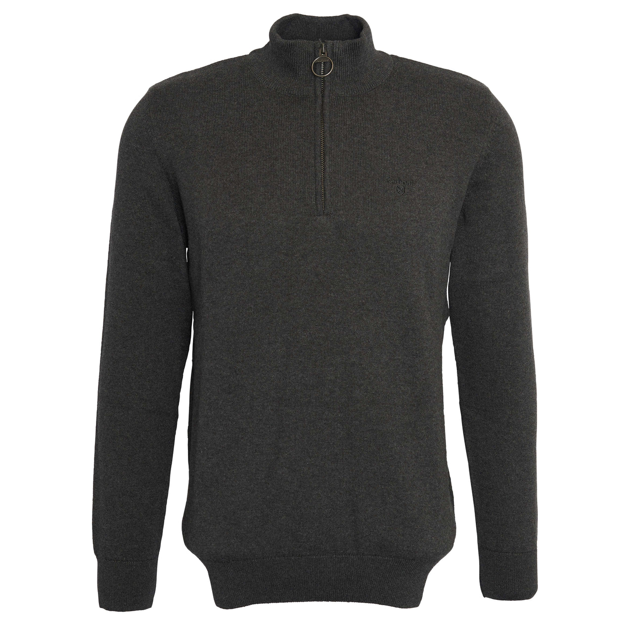 Barbour Cottom Half Zip Jumper - Charcoal