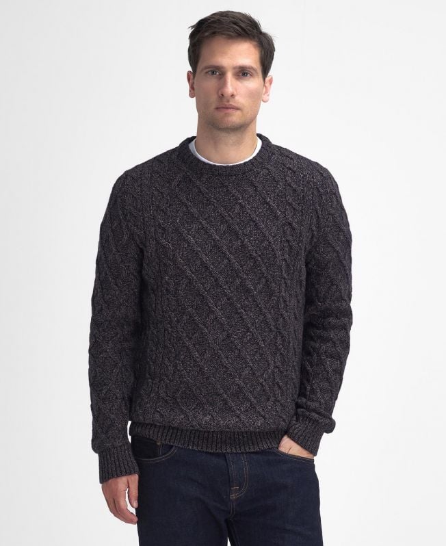 Barbour Stowford Cable Crew Neck Jumper - Navy Mix