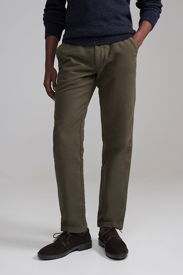 Barbour Moleskin Tailored Fit Trousers Dark Olive Bodenhams