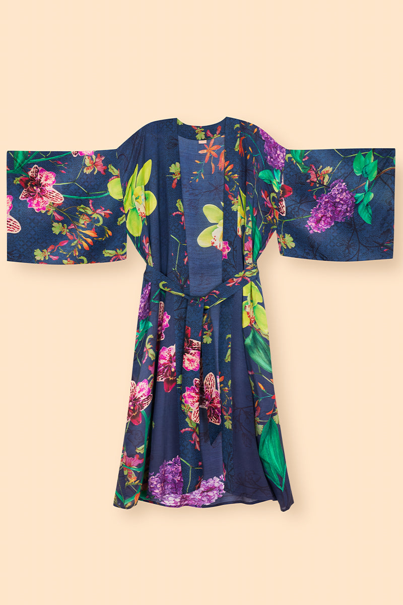 Powder Kimono Gown - Exotic Evening