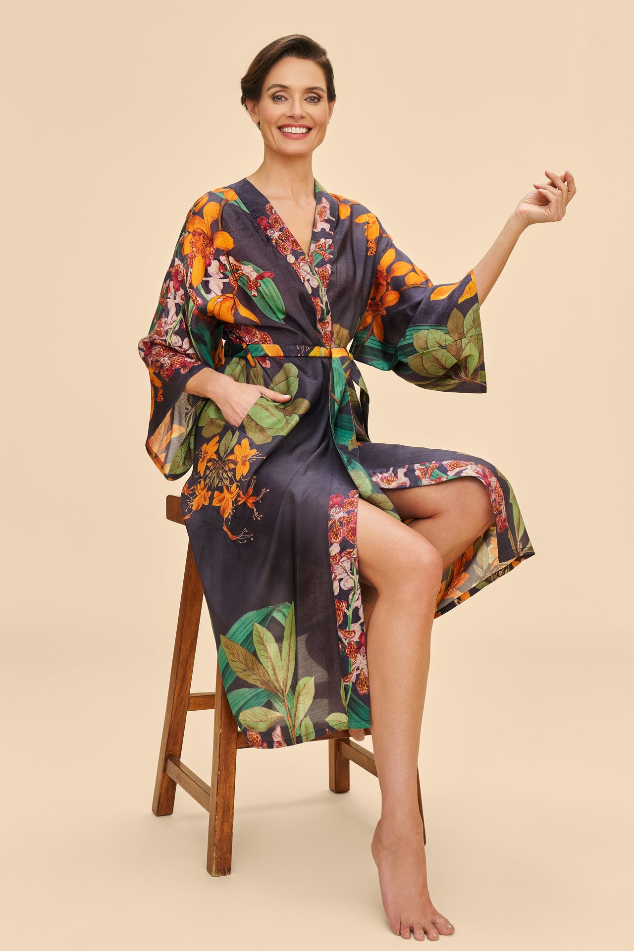 Powder Kimono Gown - Botany Bliss