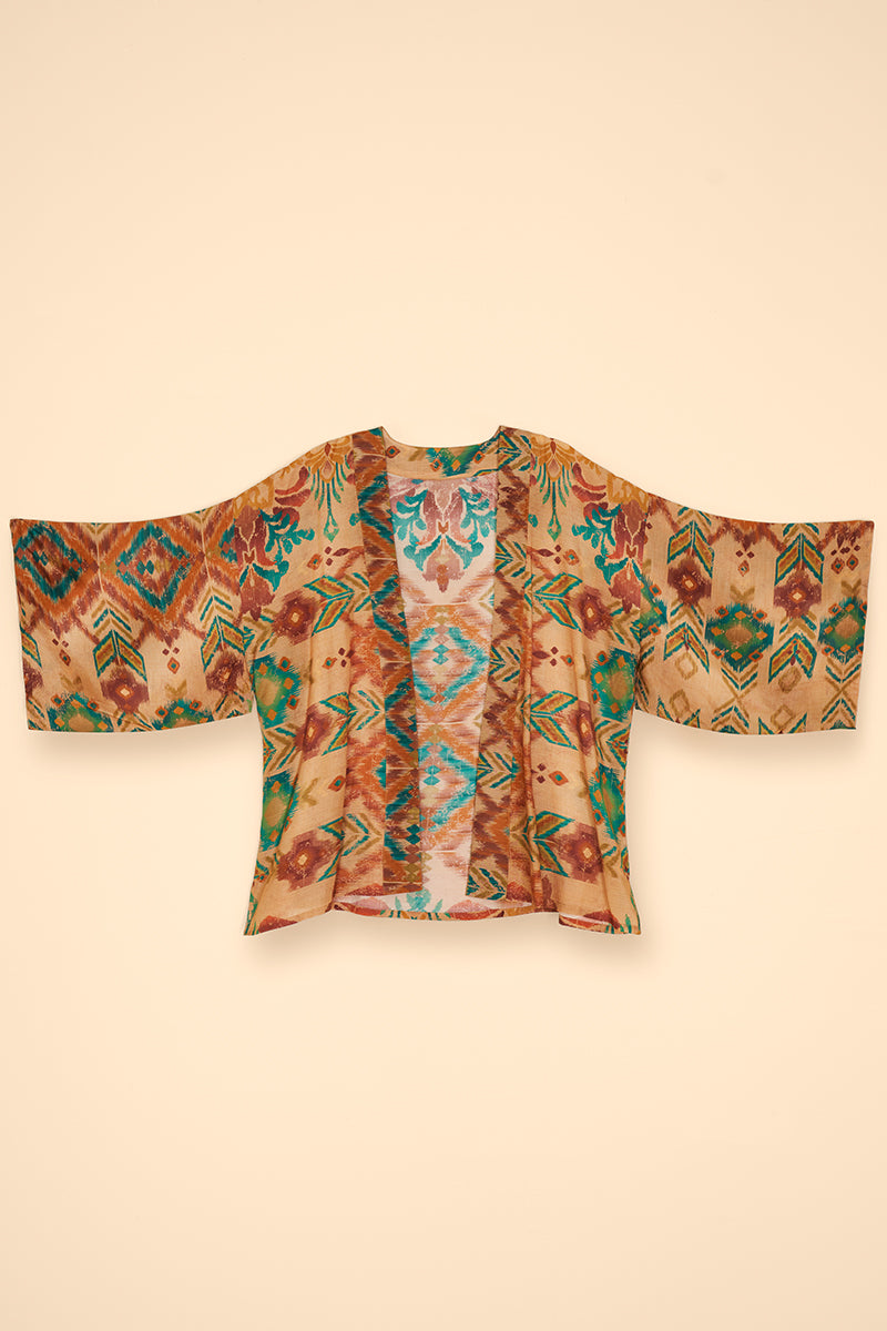 Powder Kimono Jacket - Warm Cream Ikat