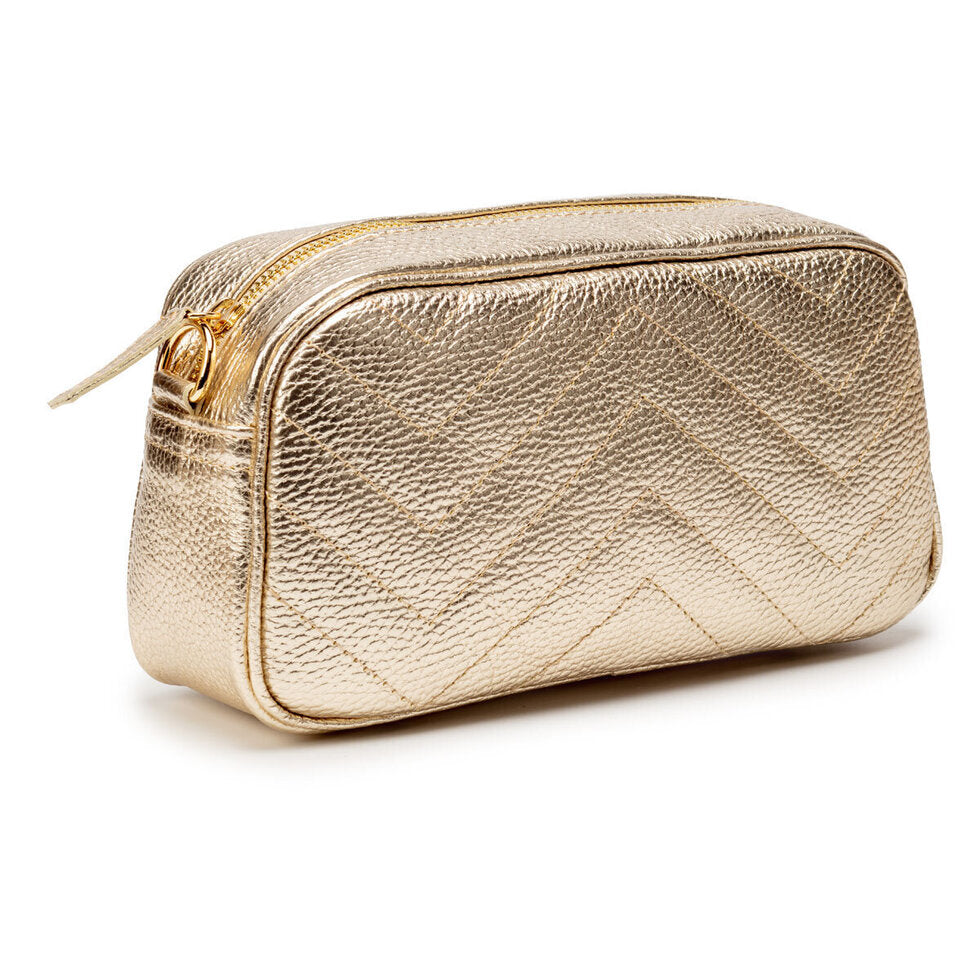 ELIE BEAUMONT Quilted Tapered Gold Bag