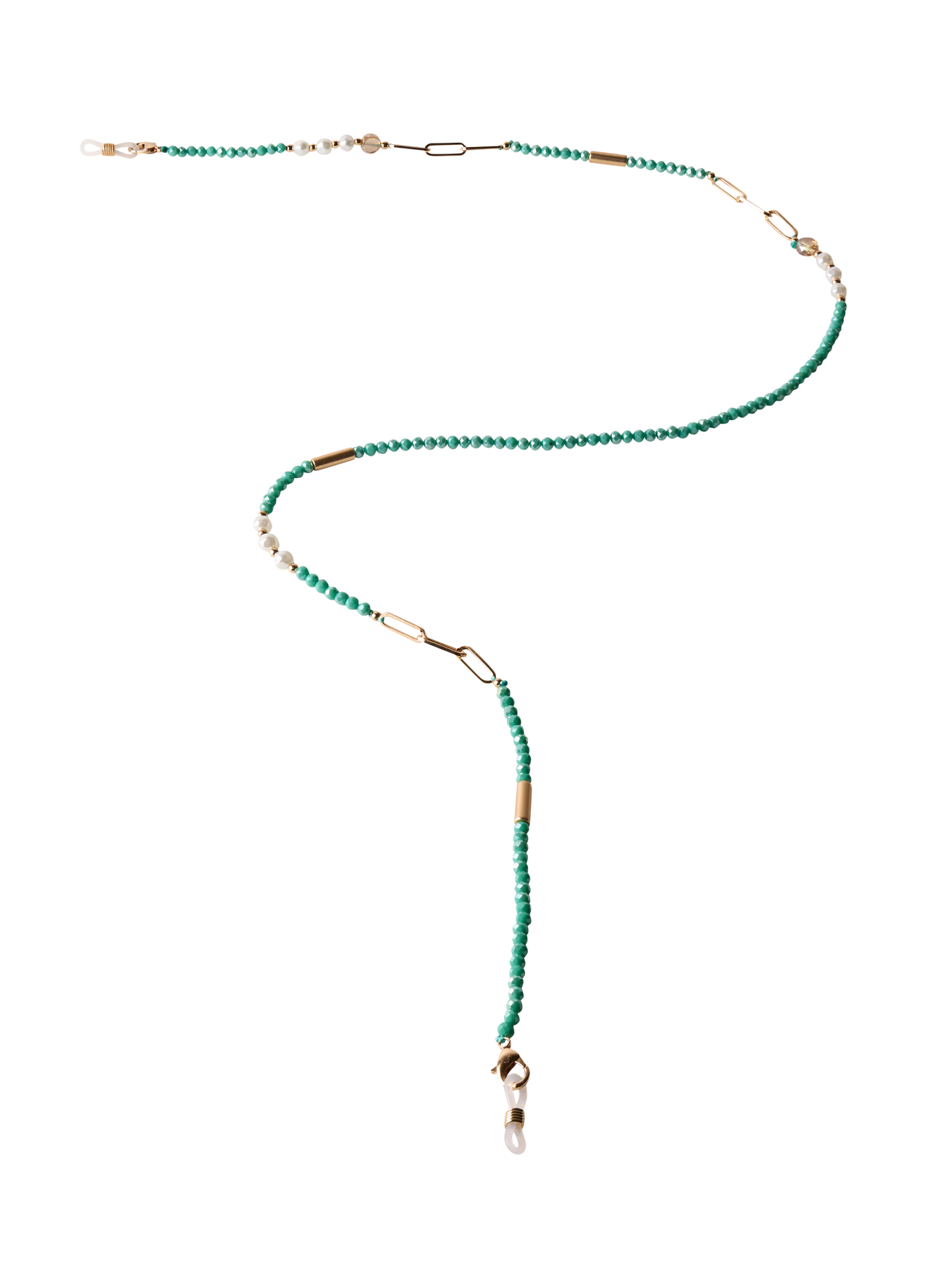 Powder Sunglasses Beaded Chain - Turquoise/Pearl