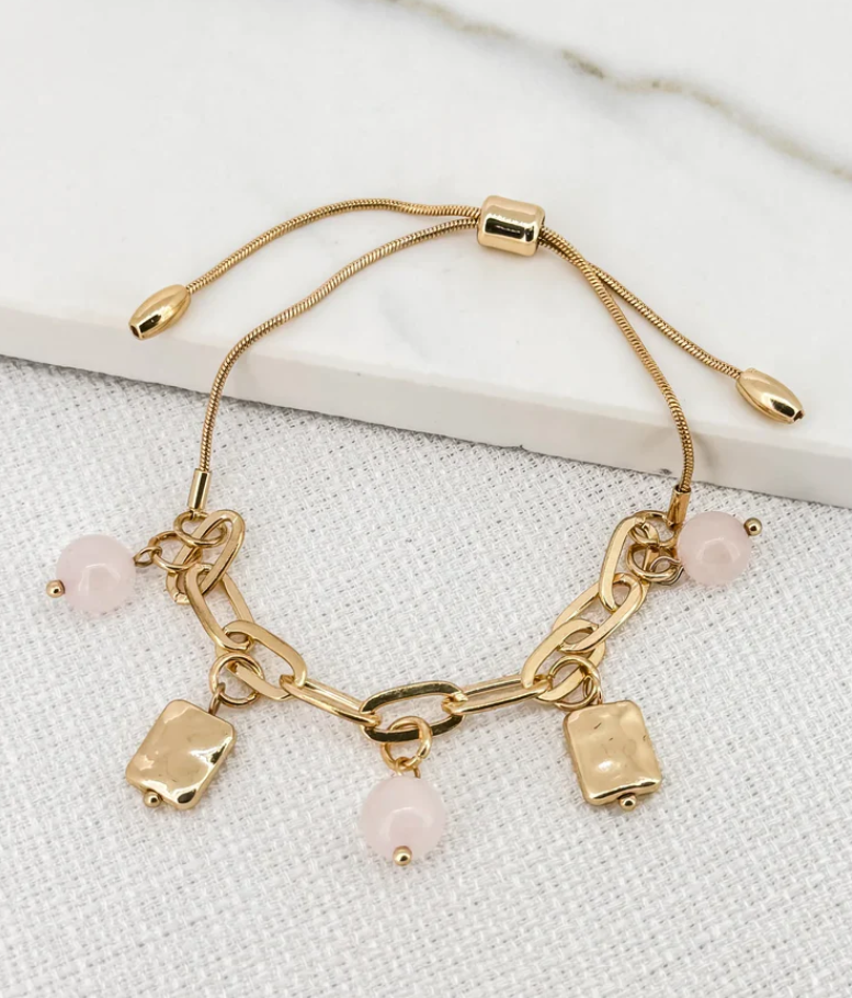 Envy Pink Stone Gold Bracelet