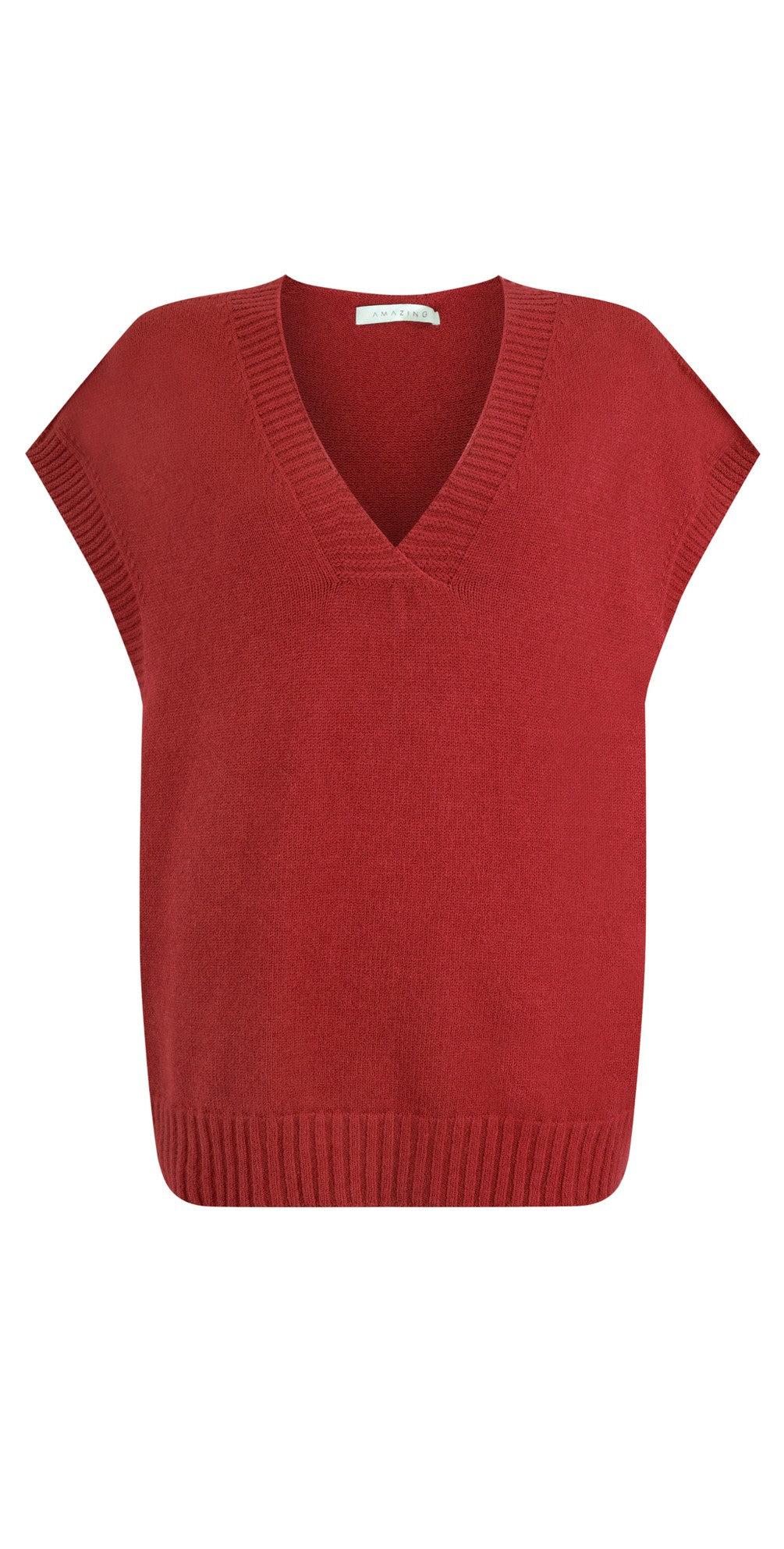 Amazing Woman Pirie V-Neck Knitted Rouge Vest