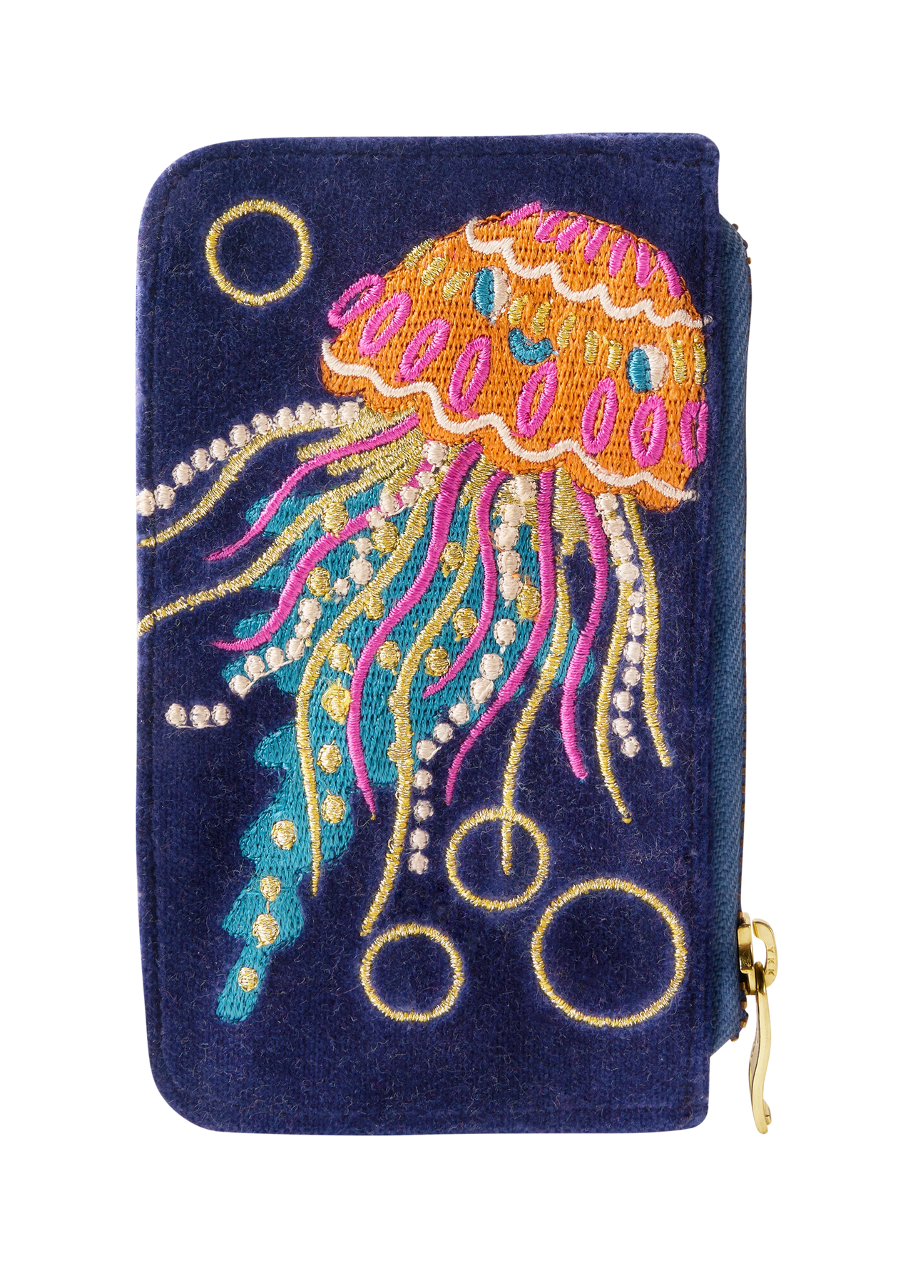 Powder Jolly Jelly Velvet Card Holder - Navy