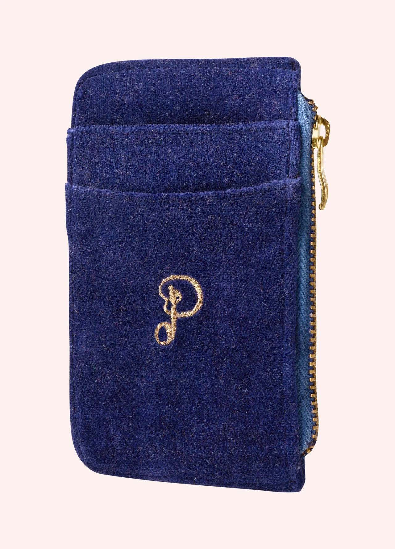 Powder Jolly Jelly Velvet Card Holder - Navy