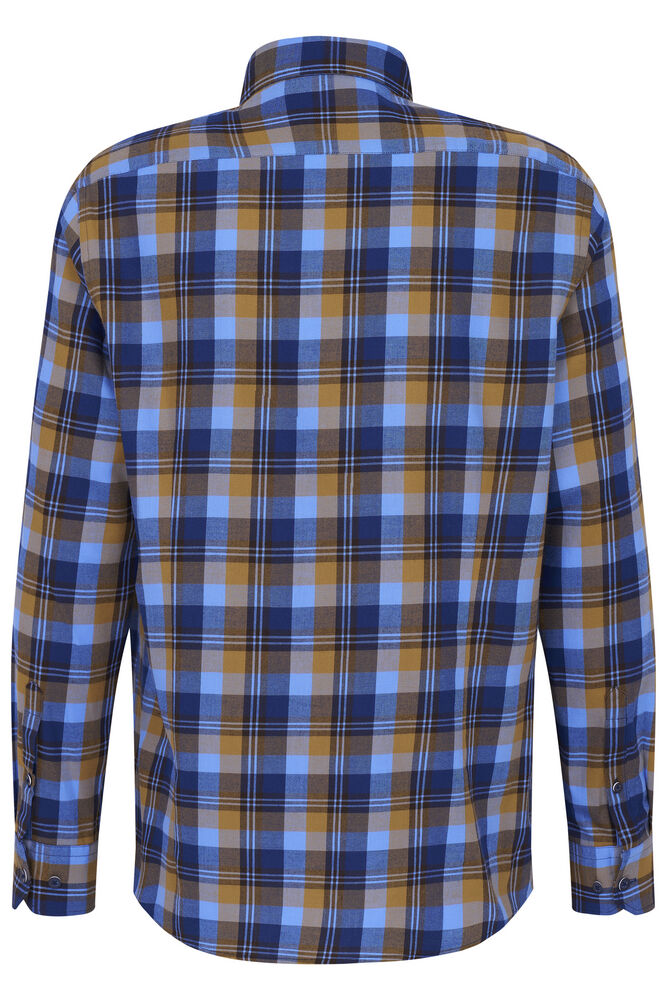 Bugatti Brown & Blue Check Casual Shirt