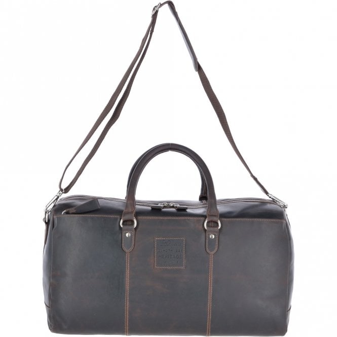 Ashwood Large Leather Oily Hunter Holdall - Brown