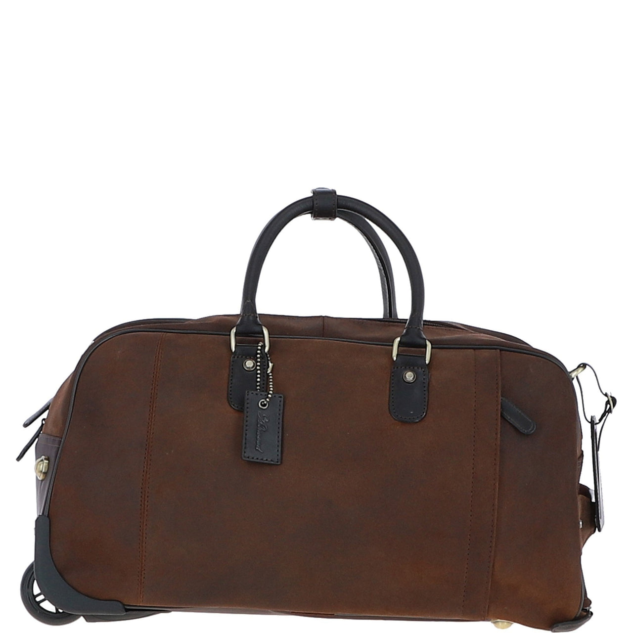 Ashwood Leather Adrian Duffle Trolley Bag - Brown