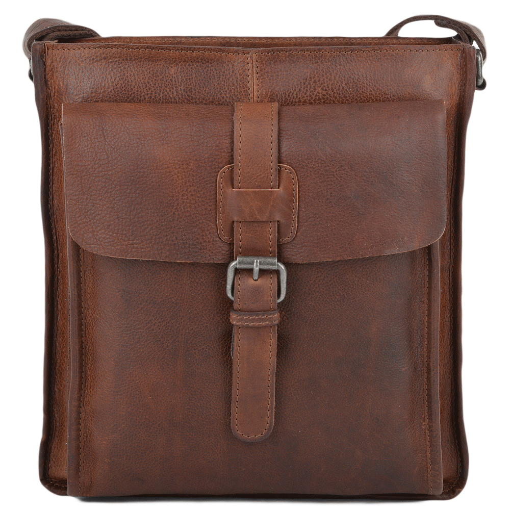 Ashwood Leather Stratford Three Pocket Medium Travel Bag - Tan