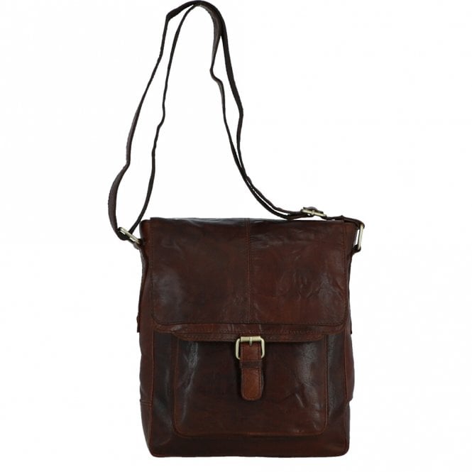 Ashwood Leather Battersea A4 Body Bag - Brandy