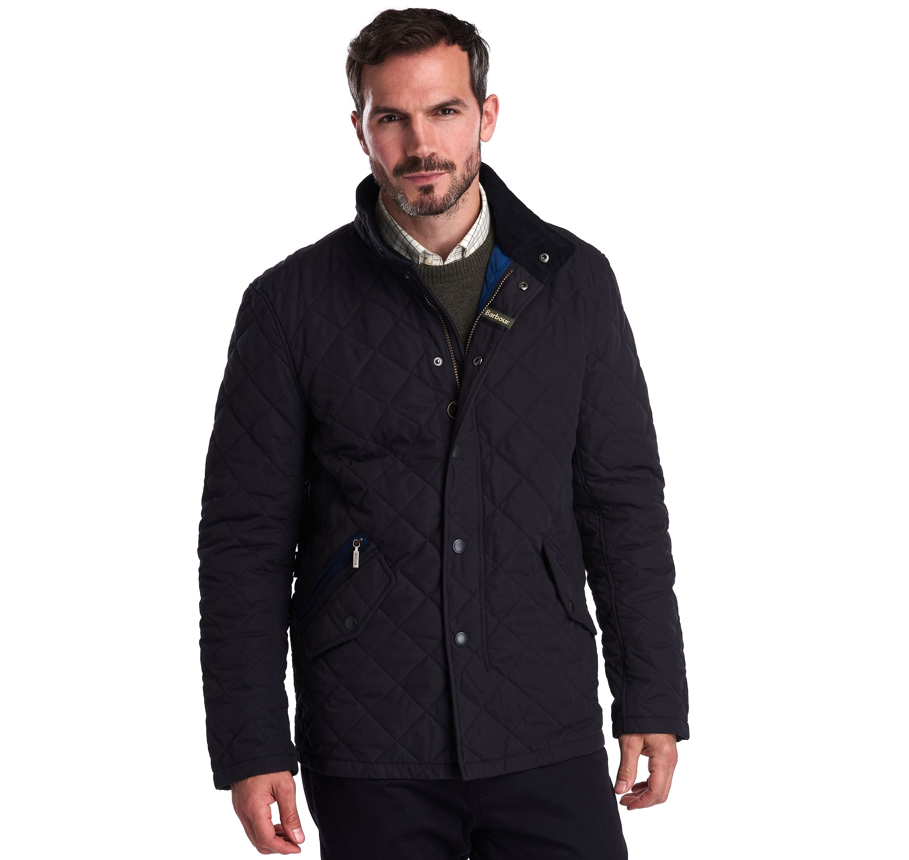 Barbour quilted best sale jacket navy