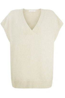 Amazing Woman Pirie Ivory V-Neck Knitted Vest