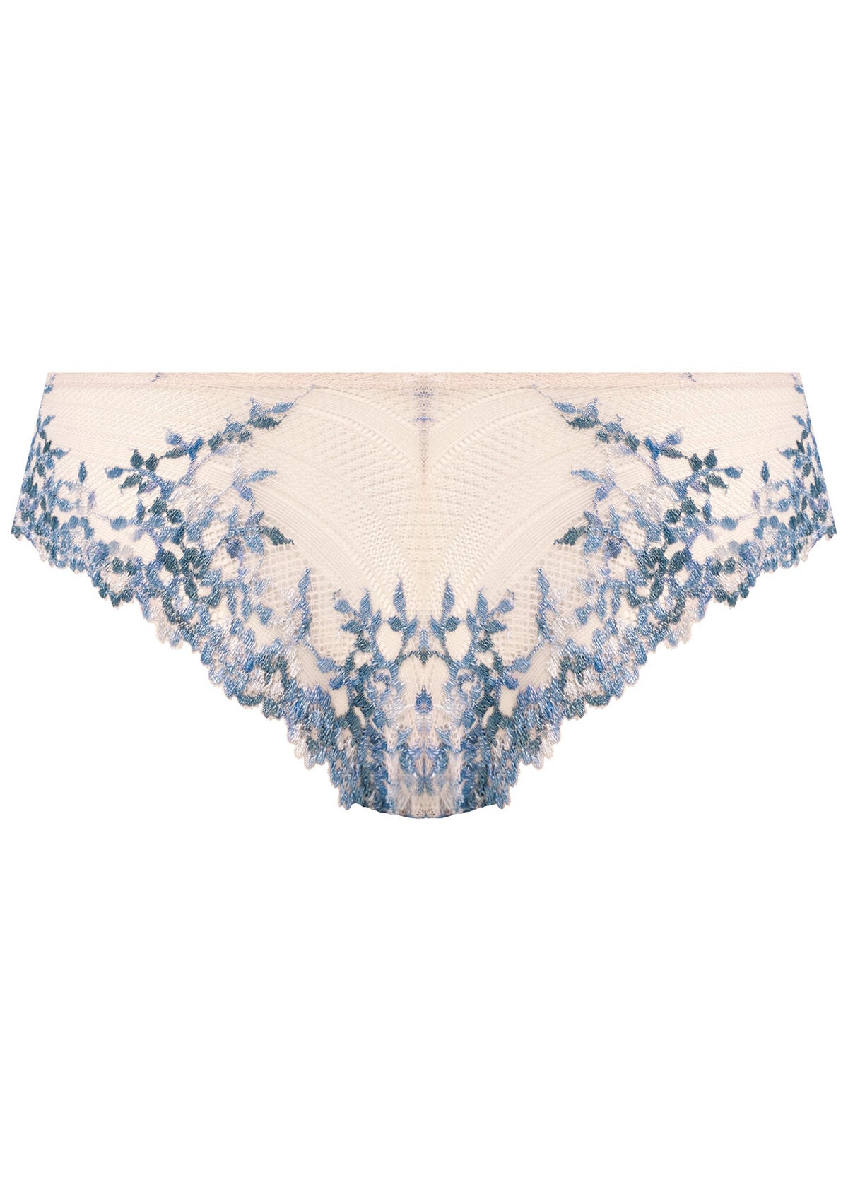 Wacoal Embrace Lace Contour Bra - Pastel Parchment/ Blue Multi