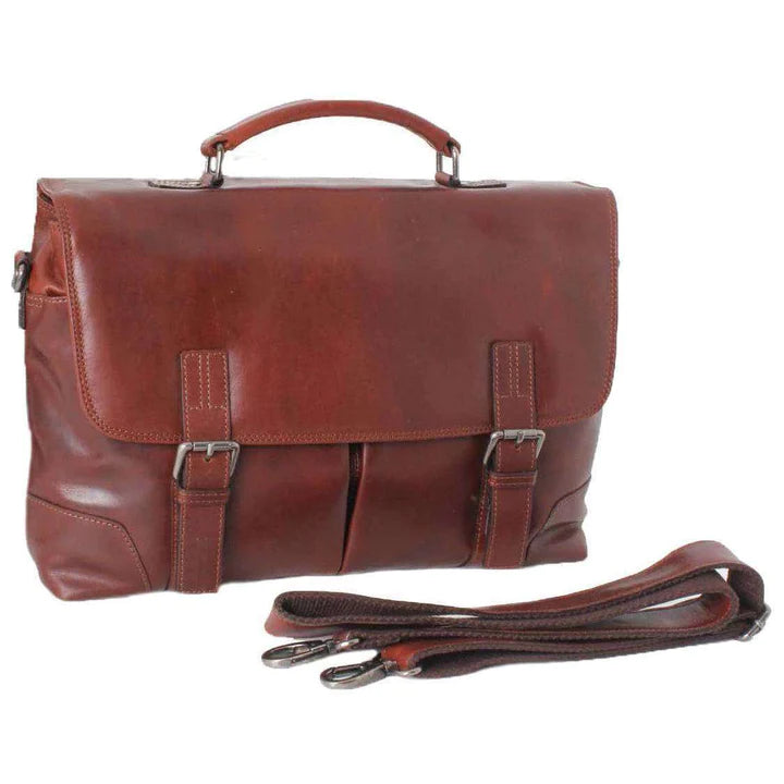 Ashwood Elliott Cow Rhode Briefcase - Tan