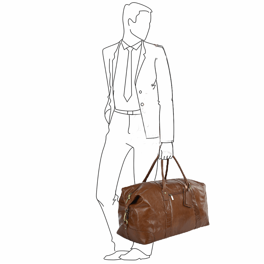 Chestnut Chelsea Veg Tan Harold Large Travel Holdall