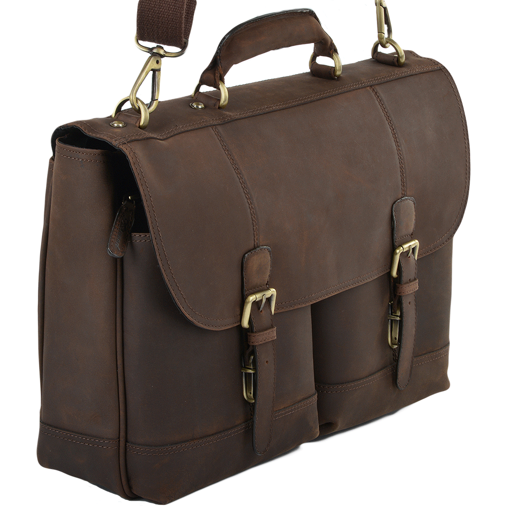 Ashwood Leather Hammersmith Henry Mud Single Gusset Briefcase